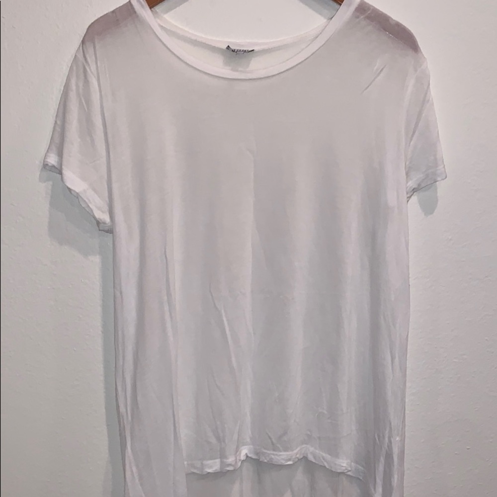 M Tobi women’s white sheer long T shirt